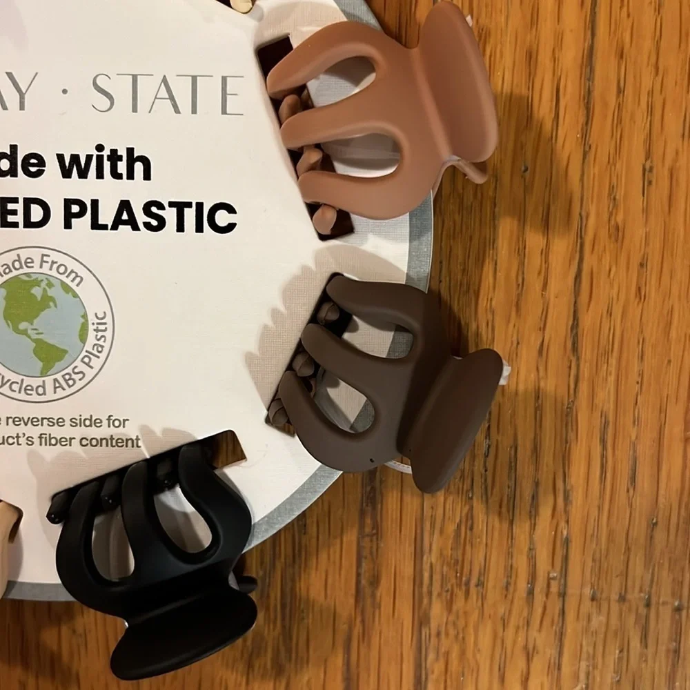 NEW Sunday State Hair Clips made with Recycled Plastic browns earth tones